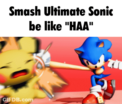 A Screenshot Of A Video Game Called Smash Ultimate Sonic Be Like Haa GIF