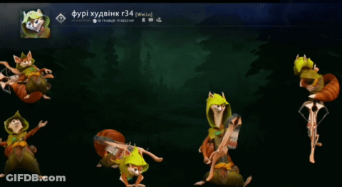 A Screenshot Of A Video Game In A Foreign Language Shows A Raccoon And A Fox GIF