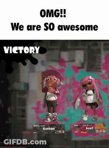 A Screenshot Of A Video Game Says Omg We Are So Awesome GIF