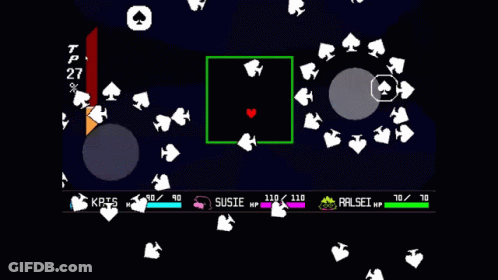 A Screenshot Of A Video Game Showing Kris And Susie GIF