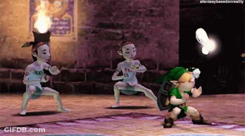 A Screenshot Of A Video Game Shows A Boy In A Green Shirt And A Girl In A White Dress GIF