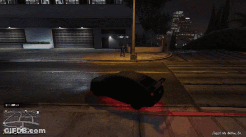 A Screenshot Of A Video Game Shows A Car Driving Down A Street GIF