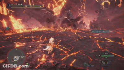 A Screenshot Of A Video Game Shows A Cat Standing In Front Of A Fire GIF