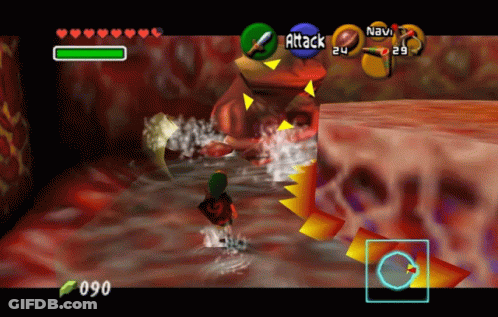 A Screenshot Of A Video Game Shows A Character Being Attacked By A Monster GIF
