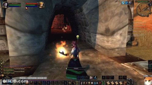 A Screenshot Of A Video Game Shows A Character Holding A Torch And A Fireball GIF