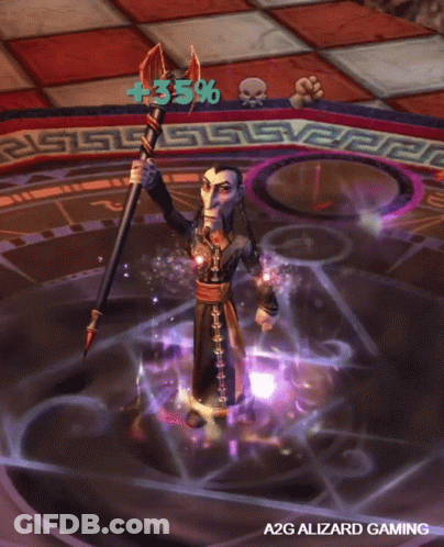 A Screenshot Of A Video Game Shows A Character With A + 35% Increase In Power GIF