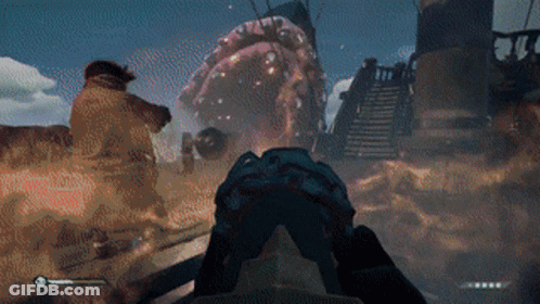A Screenshot Of A Video Game Shows A Giant Monster GIF