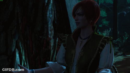 A Screenshot Of A Video Game Shows A Girl In A Green Vest GIF