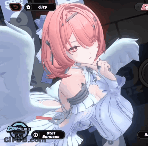 A Screenshot Of A Video Game Shows A Girl With Pink Hair GIF