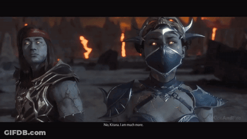 A Screenshot Of A Video Game Shows A Man And A Woman Standing Next To Each Other GIF