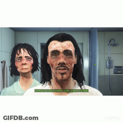 A Screenshot Of A Video Game Shows A Man And A Woman With Different Facial Expressions GIF