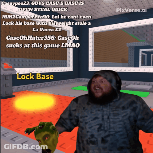 Man Holding Frog Says Lock Base GIF