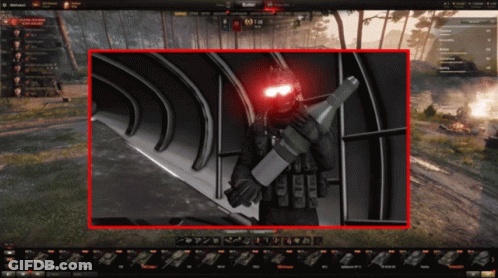 A Screenshot Of A Video Game Shows A Man Holding A Large Rocket GIF