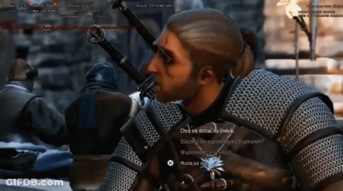 A Screenshot Of A Video Game Shows A Man In Chain Mail GIF