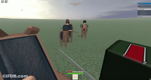 A Screenshot Of A Video Game Shows A Man Riding A Centaur And A Woman Riding A Centaur GIF