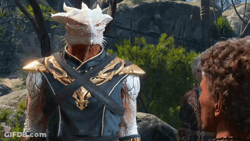 Video Game Screenshot Man Talking To Monster GIF