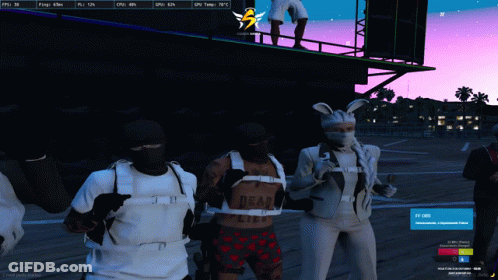 A Screenshot Of A Video Game Shows A Man Wearing A Shirt That Says Dead Lynx GIF