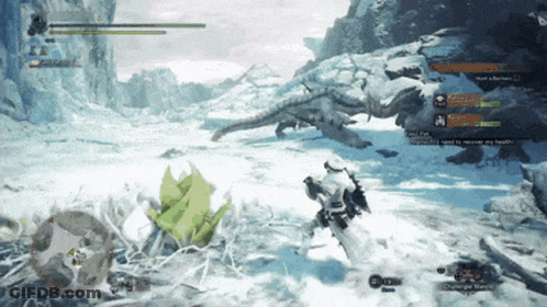 A Screenshot Of A Video Game Shows A Monster Being Attacked By A Person GIF