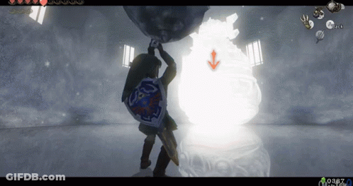 A Screenshot Of A Video Game Shows A Person Holding A Large Object GIF