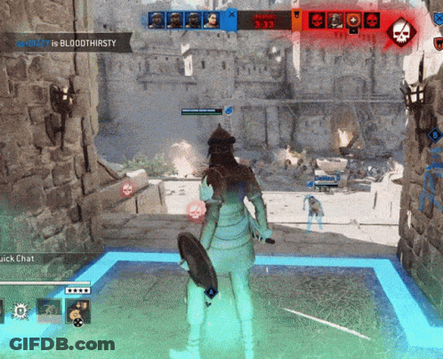 A Screenshot Of A Video Game Shows A Person Named Bloodthirsty GIF