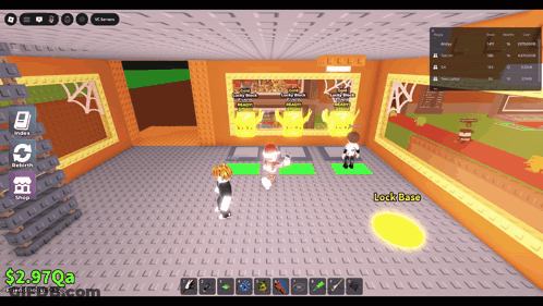 A Screenshot Of A Video Game Shows A Person Standing In A Room That Says Lock Base GIF