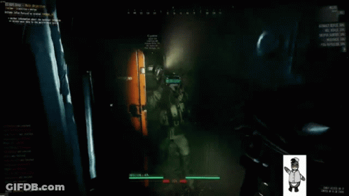 A Screenshot Of A Video Game Shows A Soldier In The Dark GIF
