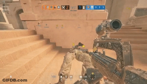A Screenshot Of A Video Game Shows A Soldier With A Gun And The Number 2 On The Screen GIF