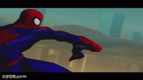 A Screenshot Of A Video Game Shows A Spider-Man In Action GIF