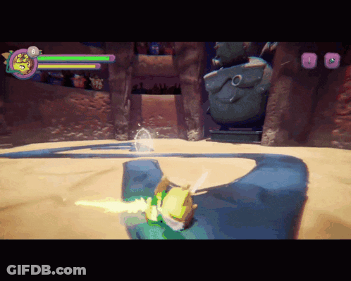 A Screenshot Of A Video Game Shows A Spongebob Character With A Sword In His Hand GIF