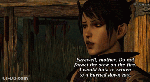 A Screenshot Of A Video Game Shows A Woman Saying Farewell Mother GIF