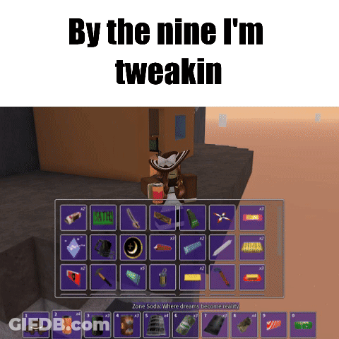 A Screenshot Of A Video Game That Says " By The Nine I 'M Tweakin " GIF