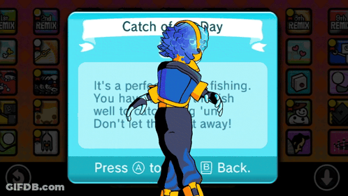 A Screenshot Of A Video Game That Says Catch Of The Day GIF