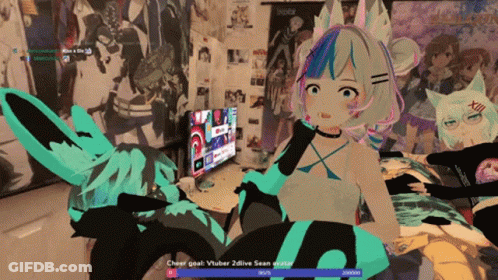 A Screenshot Of A Video Game That Says Cheer Goal Vtuber 2Live Sean Shooter GIF