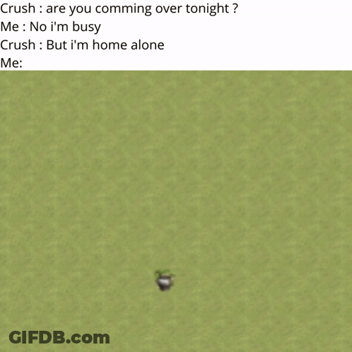 A Screenshot Of A Video Game That Says Crush Are You Comming Over Tonight Me No I 'M Busy GIF