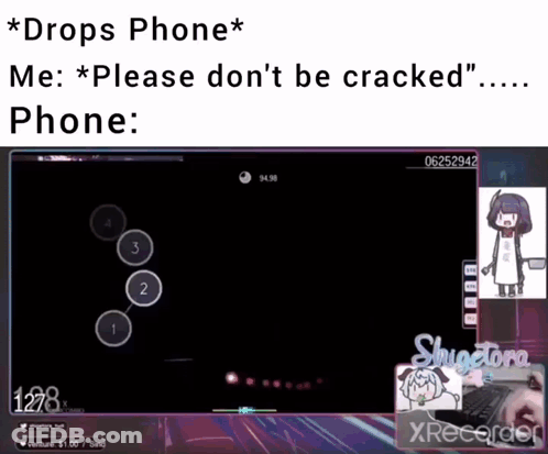 A Screenshot Of A Video Game That Says " Drops Phone " GIF
