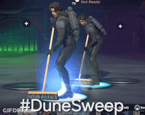 A Screenshot Of A Video Game That Says #Dunesweep On The Bottom GIF