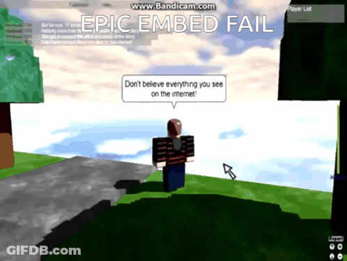 A Screenshot Of A Video Game That Says Epic Embedded Fail GIF