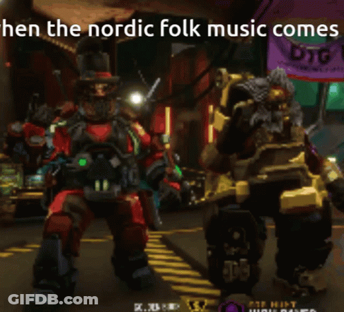 A Screenshot Of A Video Game That Says ' Hen The Nordic Folk Music Comes ' GIF