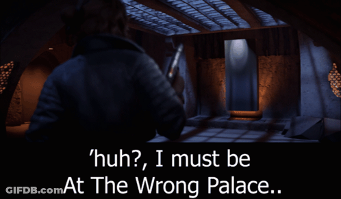 Video Game Screenshot Huh I Must Be At The Wrong Palace GIF