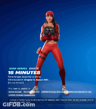 A Screenshot Of A Video Game That Says ' Icon Series Emote 16 Minutes ' GIF