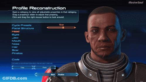 A Screenshot Of A Video Game That Says Profile Reconstruction On It GIF