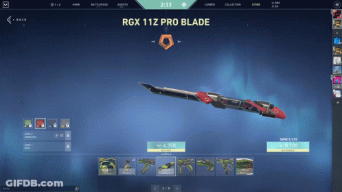 A Screenshot Of A Video Game That Says Rgx 11Z Pro Blade On It GIF