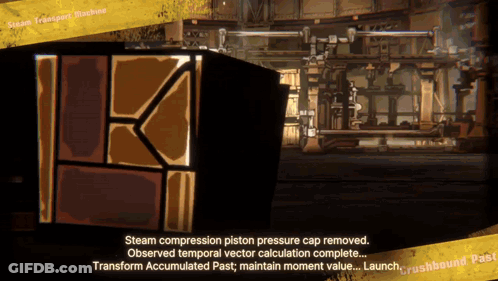 A Screenshot Of A Video Game That Says Steam Transport Machine On It GIF