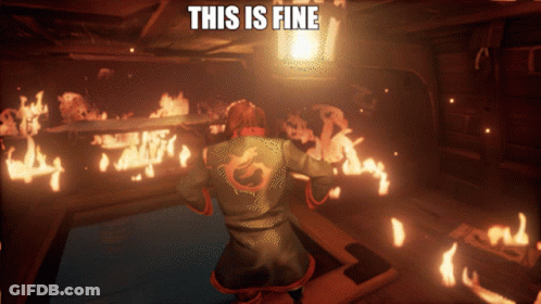 A Screenshot Of A Video Game That Says This Is Fine On It GIF