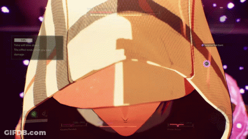 A Screenshot Of A Video Game That Says ' Time Will Slow Down The Effect Ends When You Take Damage ' On It GIF