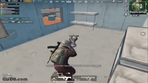 A Screenshot Of A Video Game That Says Your Teammate Sansui Killed Kingpete With Ump9 GIF