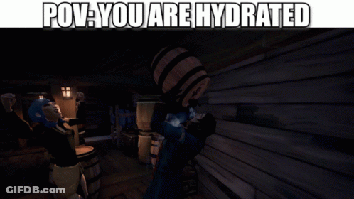 A Screenshot Of A Video Game With A Caption That Says Pov You Are Hydrated GIF