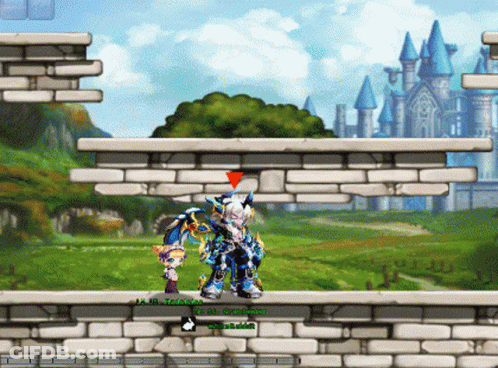 A Screenshot Of A Video Game With A Castle In The Background And A Character Named Grandma GIF