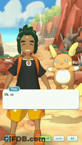 Video Game Screenshot With Hau And Pokemon GIF