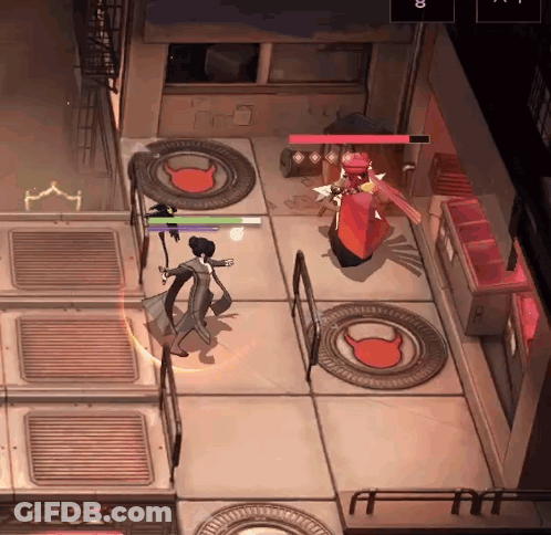 A Screenshot Of A Video Game With A Devil Symbol On The Ground GIF
